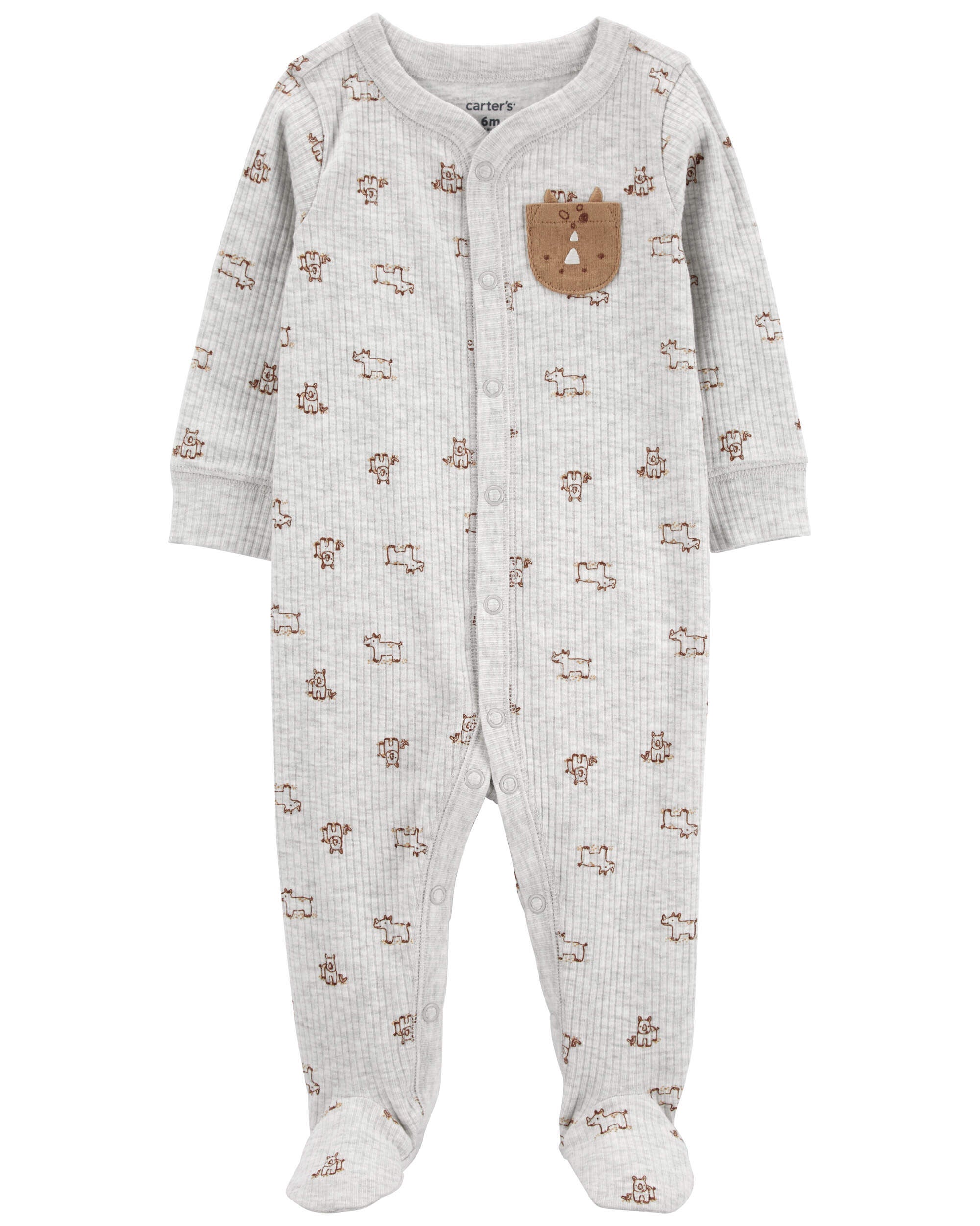Grey Baby Brown Rhino Snap Up Sleeper Carter s Oshkosh Canada