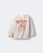 Toddler Crispy Rice Bowl' Long-Sleeve Relaxed Graphic Tee - Cream, image 2 of 6 slides