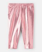 Baby Girl Pull-On Stretch Metallic Leggings - Pink, image 2 of 4 slides