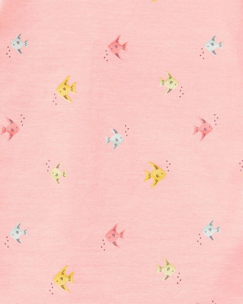 Toddler 4-Piece Pineapple & Fish Print 100% Snug Fit Cotton Pyjamas, image 3 of 4 slides