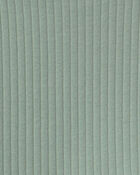 Toute-petite fille &ndash; Haut p&eacute;plum manches longues en tissu c&ocirc;tel&eacute; &ndash; Vert, image 2 sur 2 diapositives