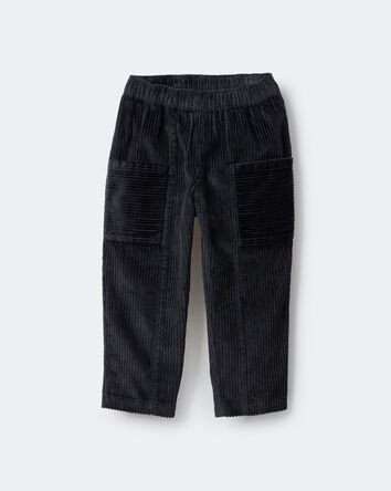 Toddler Boy Corduroy Pocket Pant - Black, 