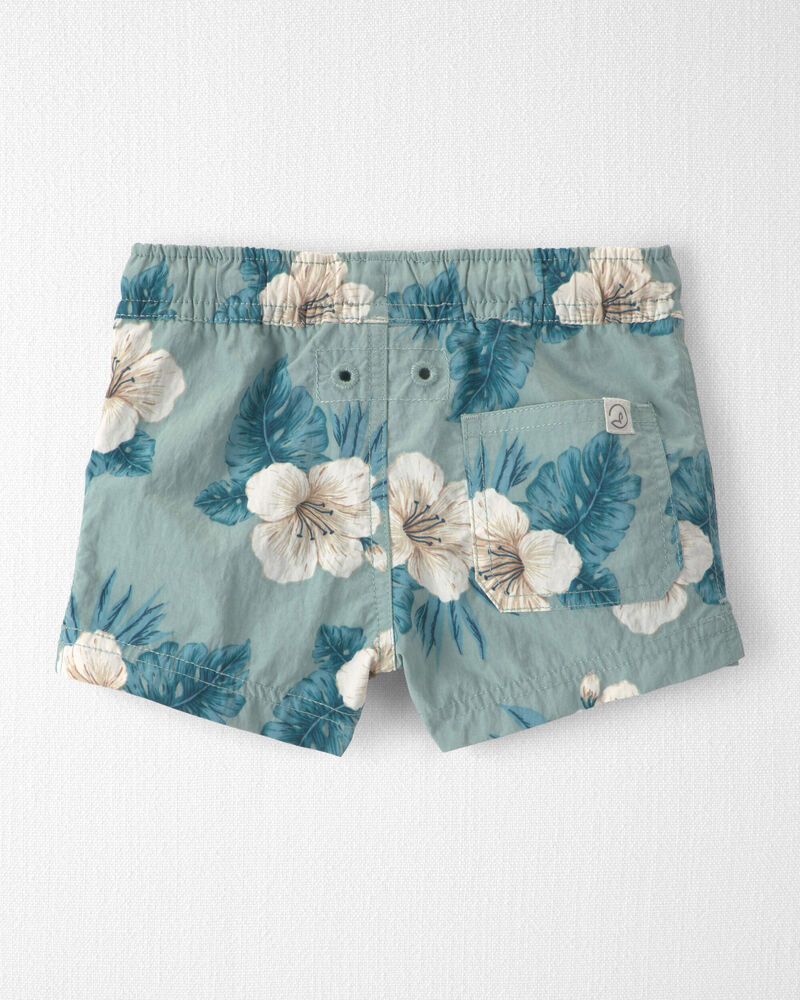 B&eacute;b&eacute; gar&ccedil;on - Short maillot de bain de mati&egrave;res recycl&eacute;es - Bleu hibiscus, image 2 sur 4 diapositives