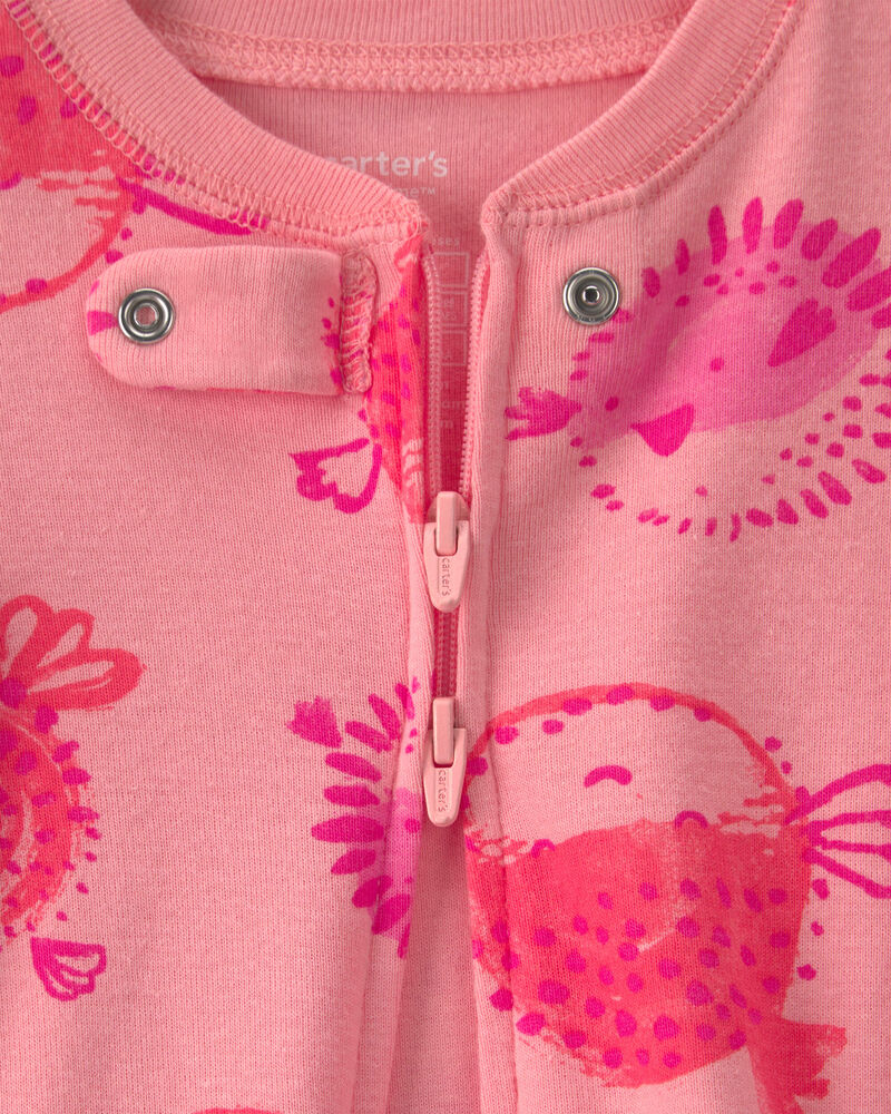 B&eacute;b&eacute; fille - Pyjama 1 pi&egrave;ce en 100 % coton &agrave; motif poisson-globe - Rose, image 2 sur 3 diapositives