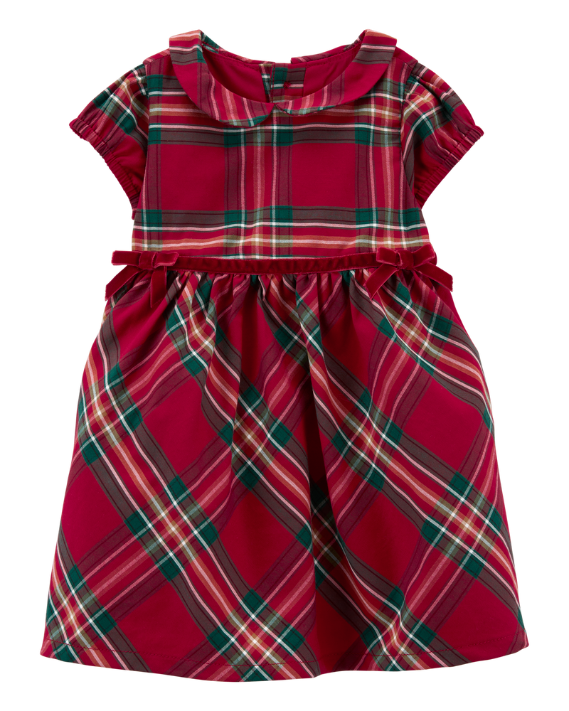 Plaid Christmas Dress Red Plaid Baby Dress Red White Plaid Baby