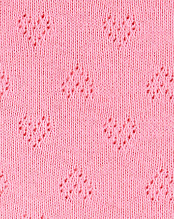 Bébé fille - Ensemble 3 pièces à motifs ajourés à cœurs - Rose, 