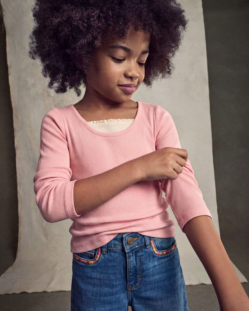 Filles - T-shirt &agrave; manches longues - Rose, image 3 sur 3 diapositives
