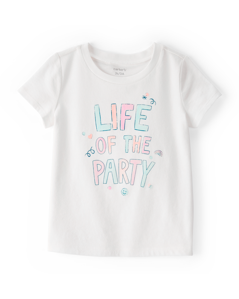 Toddler Life Of The Party Short-Sleeve Graphic Tee - White, image 1 of 3 slides