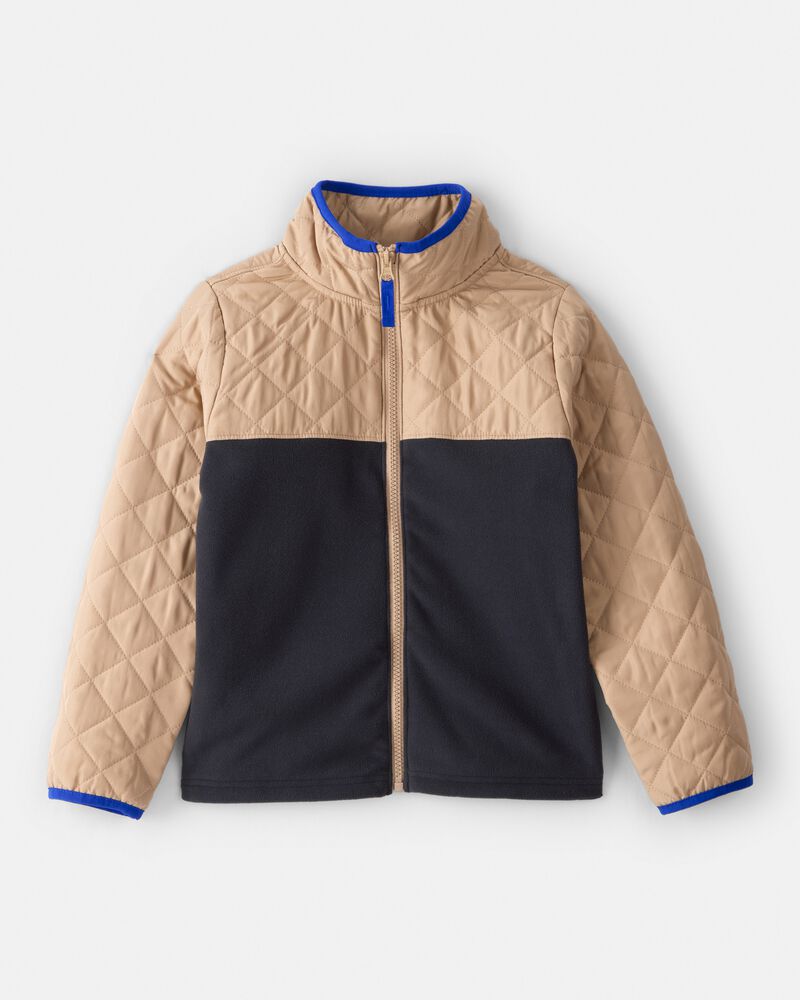 Boys Colour Block Zip-Up Jacket - Black, image 1 of 3 slides