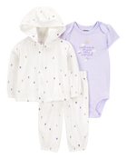 Bébé fille - Ensemble 3 pièces cardigan Little à crème glacée, image 1 sur 5 diapositives