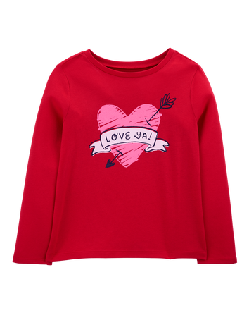 Kid Love Ya Valentine's Day Cotton Blend Graphic Tee, 