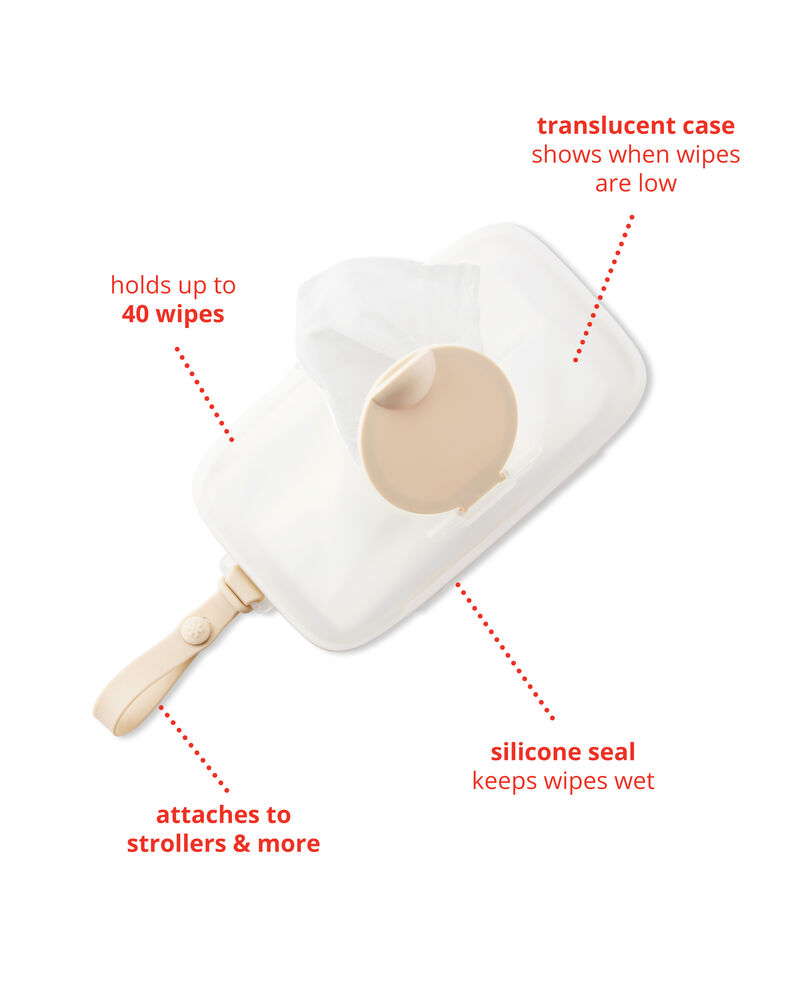 Grab & Go Snug Seal Wipes Case - White/Beige, image 3 of 6 slides