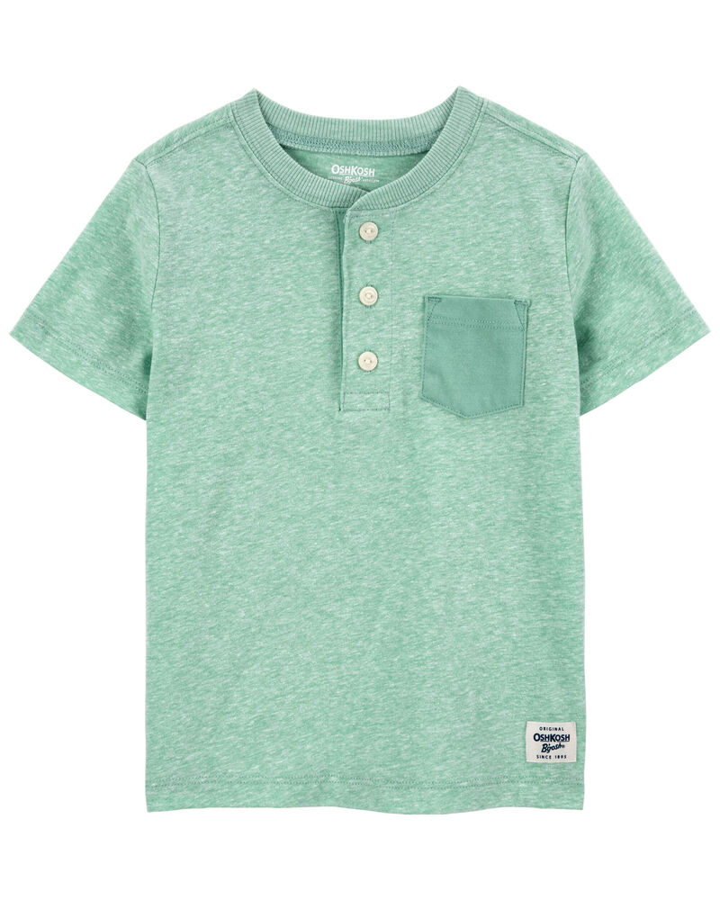 Baby Heathered Pocket Henley, image 1 of 3 slides