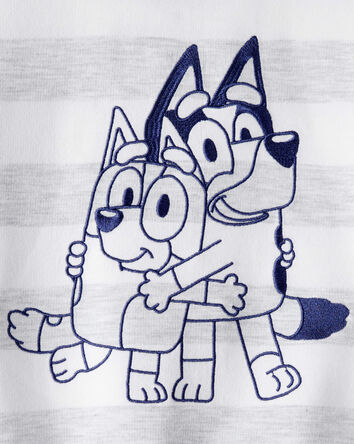 Toddler Bluey Striped French Terry Pullover - Grey, 