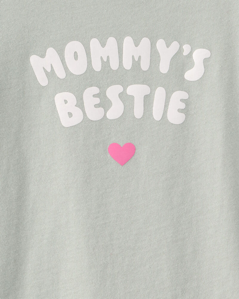 Tout-petit fille - T-shirt &agrave; imprim&eacute; &laquo;Mommy&rsquo;s Bestie&raquo; - Vert, image 2 sur 2 diapositives