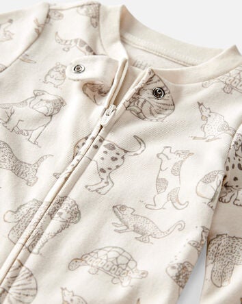 Baby Organic Cotton Animal-Print Sleeper, 