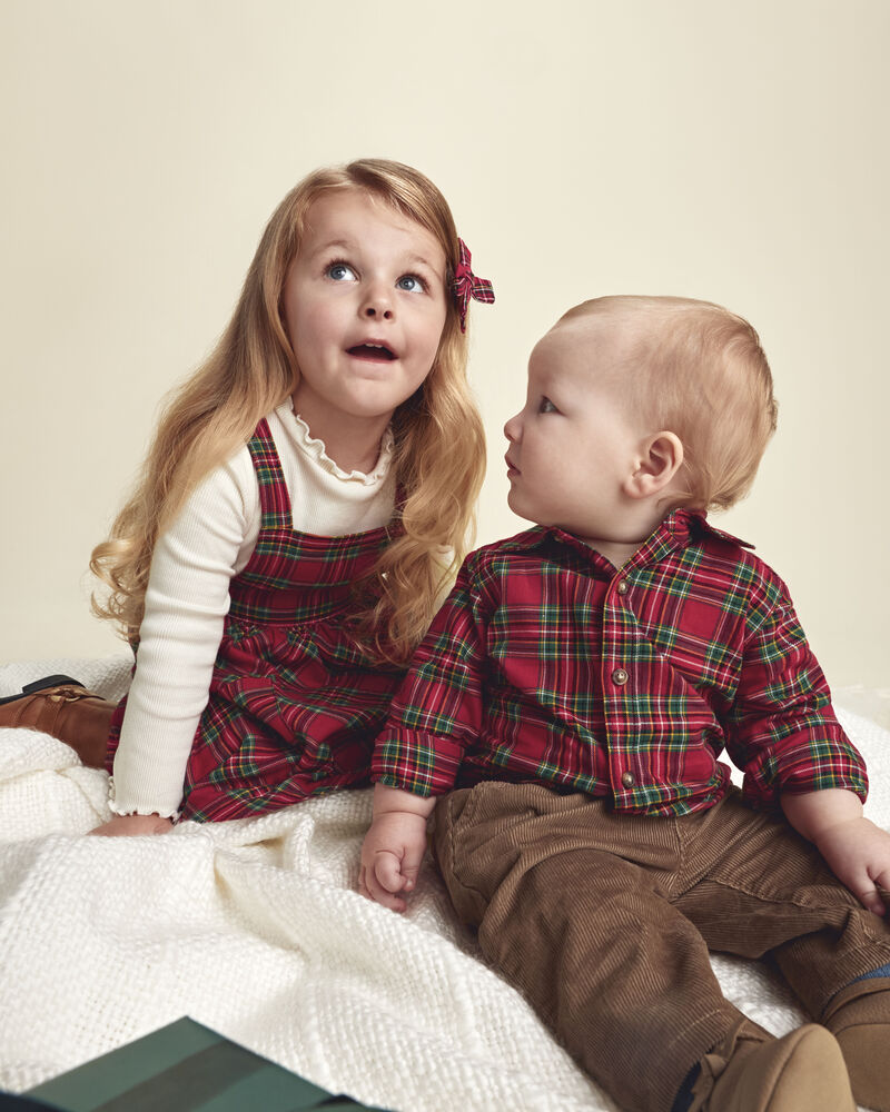 Christmas Red Plaid Outfits, , hi-res