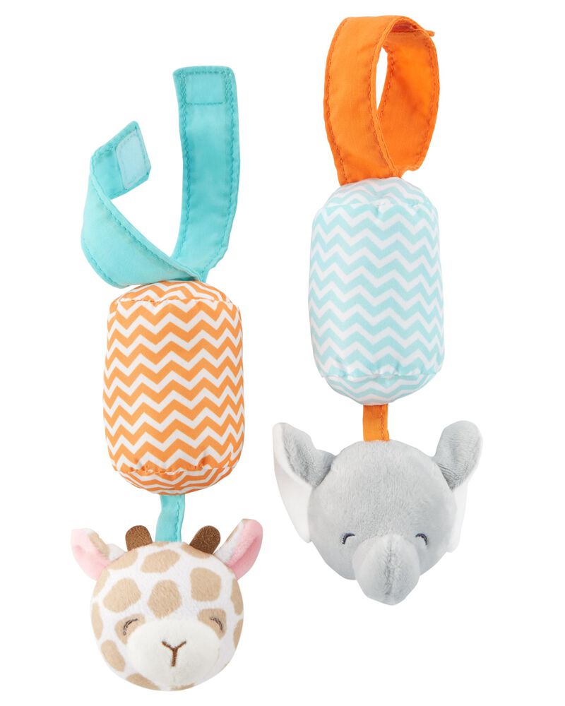 Baby Giraffe & Elephant Plush Chime Toy Set, image 1 of 1 slides