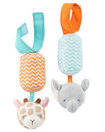 Baby Giraffe & Elephant Plush Chime Toy Set, 
