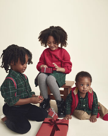 Christmas Green Plaid Outfits, 