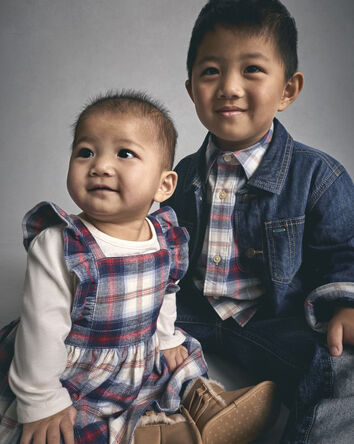 Christmas Navy Plaid Outfits, 