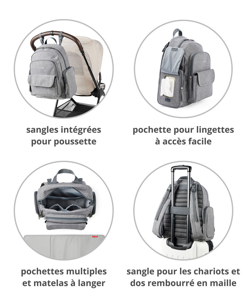 Sac &agrave; dos &agrave; langer Luna - Gris chin&eacute;, image 3 sur 4 diapositives