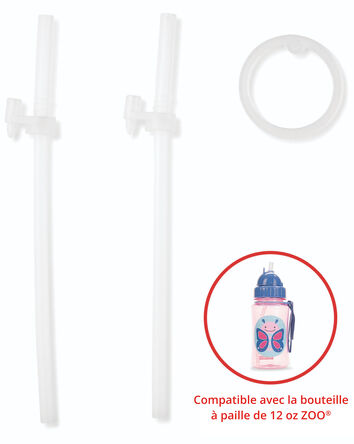 Emballage de 2 pailles supplémentaires pour la bouteille à paille ZOO en TritanMC Renew, 