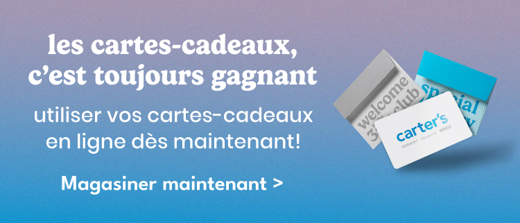 les cartes-cadeaux, c'est toujours gagnant utiliser vos cartes-cadeaux en ligne dès maintenant! Magasiner maintenant >
