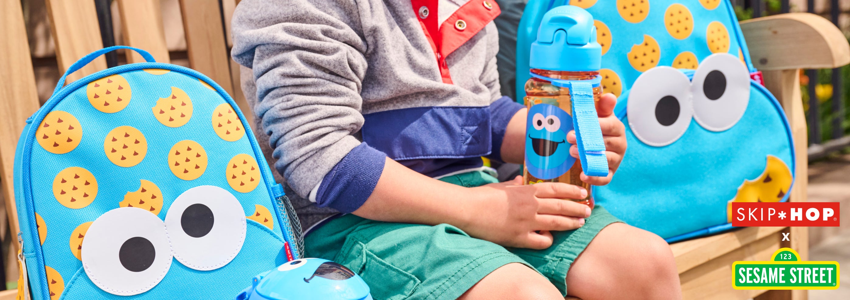 Skiphop x Sesame Street - introducing our special edition pack & go must-haves! Gear up for fun with Elmo, Cookie Monster & Abby Cadabby.