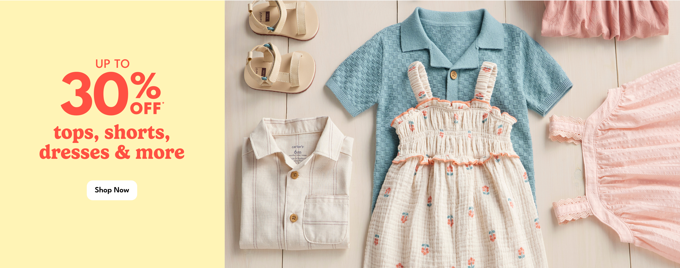 UP TO 30% OFF | tops, shorts, dresses & more | Shop Now