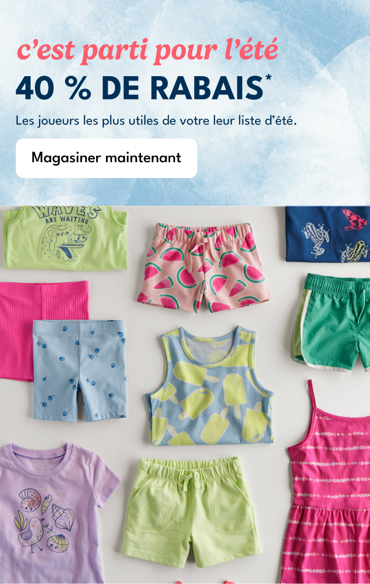 c'est parti pour l'été | 40 % DE RABAIS* | Les joueurs les plus utiles de votre leur liste d'été. | 
Magasiner maintenant