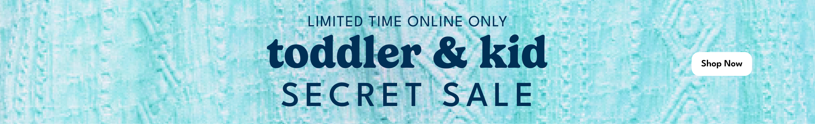 LIMITED TIME ONLINE ONLY | toddler & kid | SECRET SALE | Shop Now