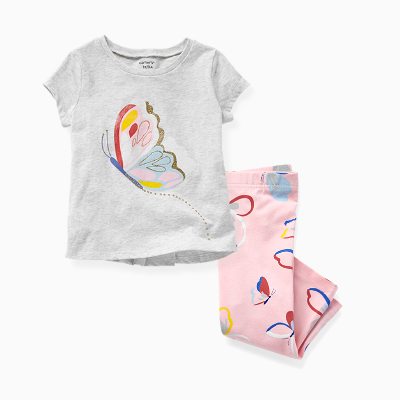 baby girl matching tops & bottoms