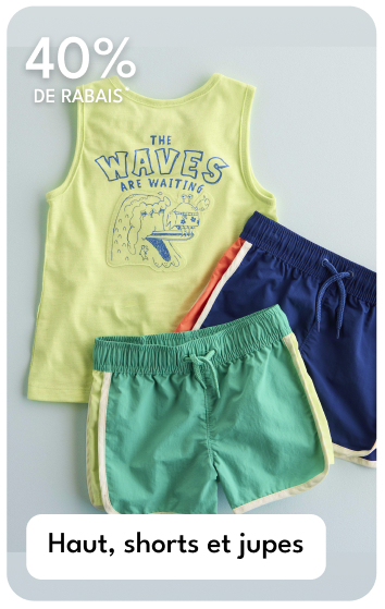 40% DE RABAIS | Haut, shorts et jupes