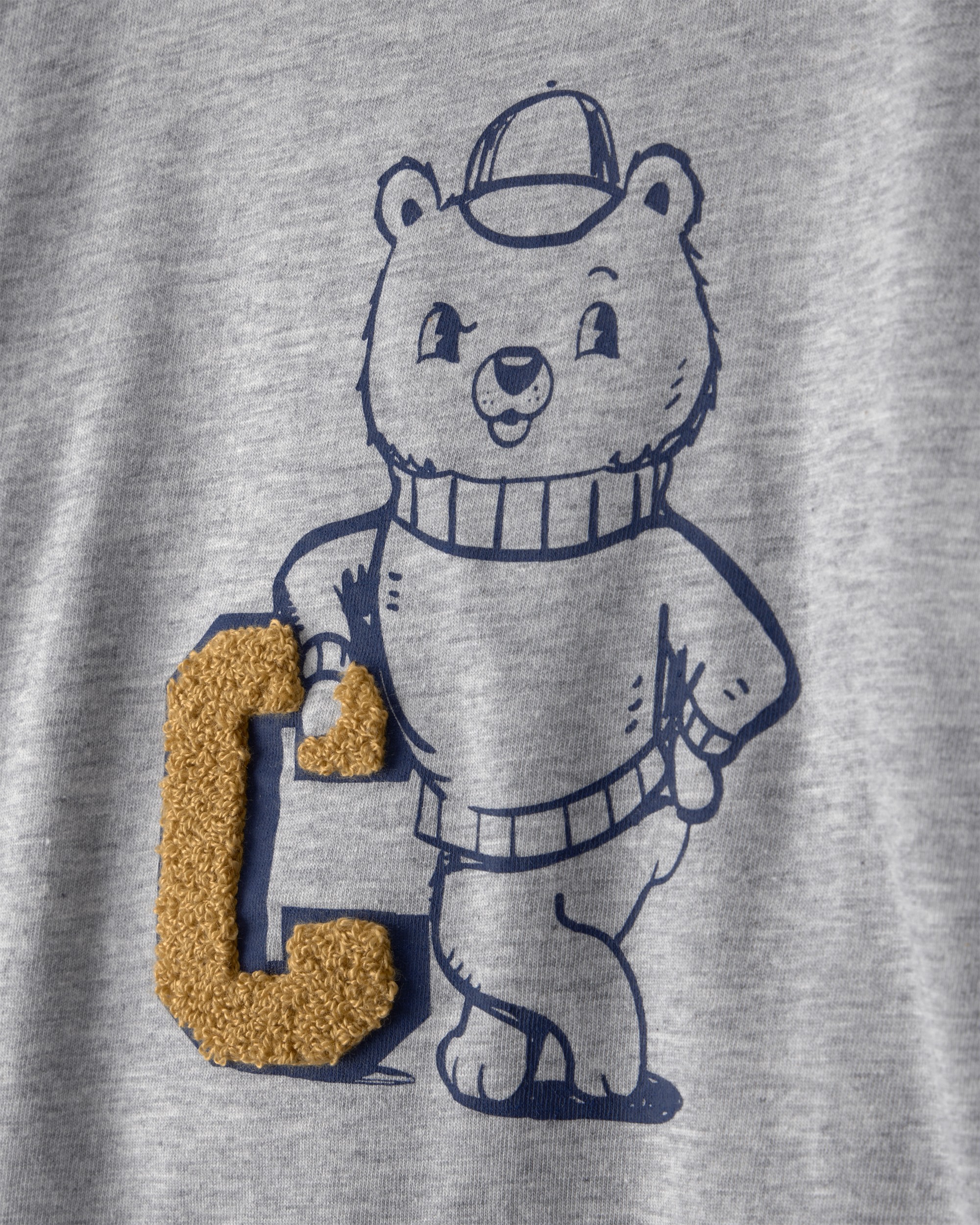 Baby Boy Varsity Bear Long-Sleeve Graphic Tee - Grey
