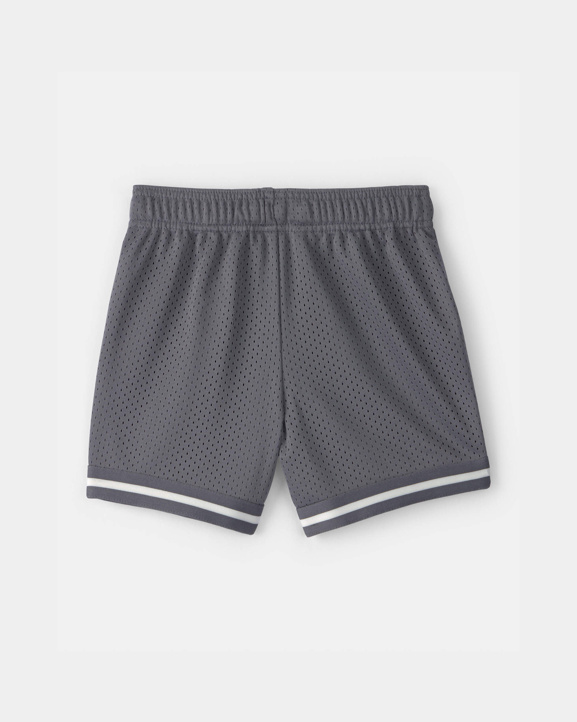 Toddler Boy Stripe Mesh Active Shorts - Grey
