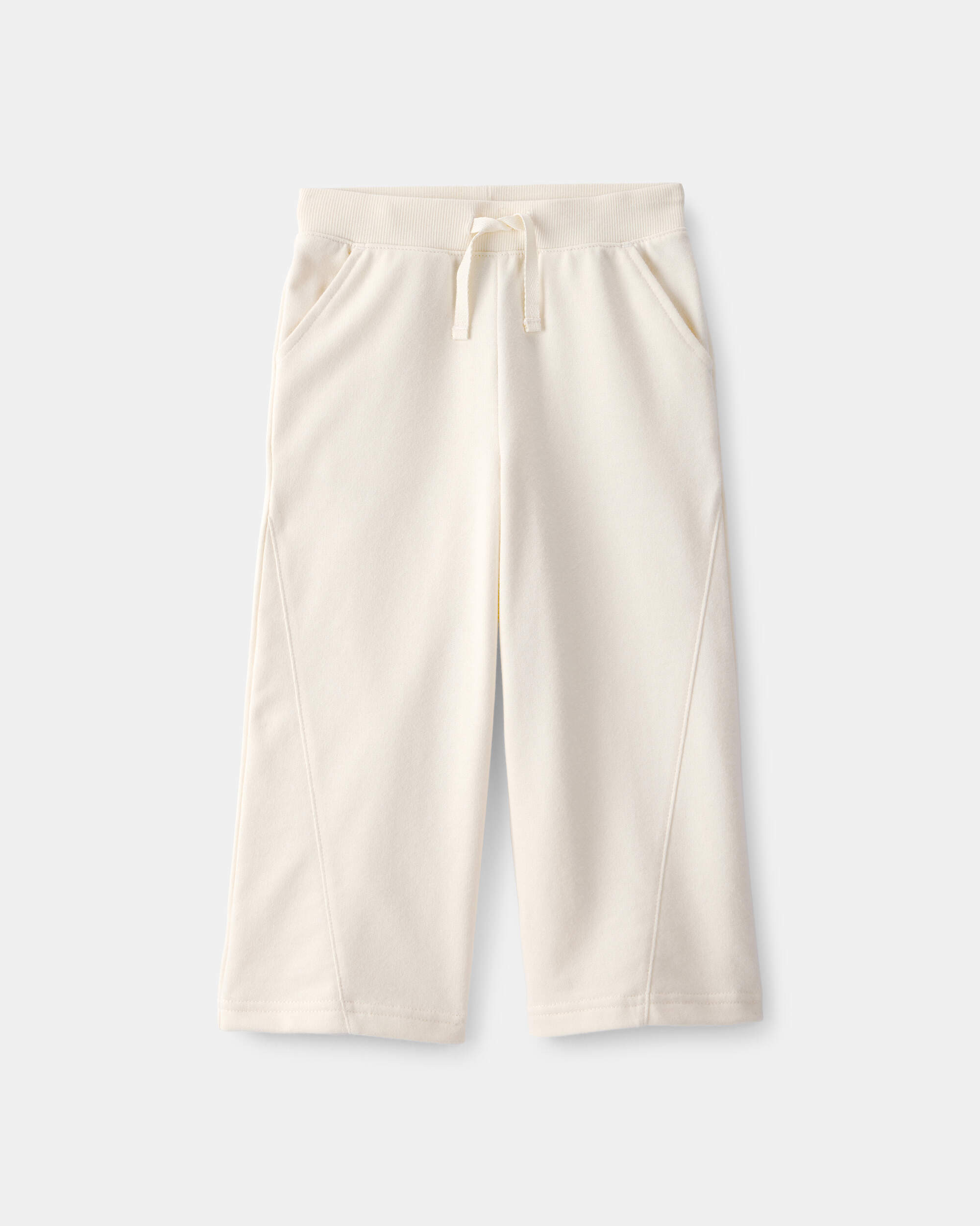 Toddler Girl French Terry Wide-Leg Active Pants - Ivory