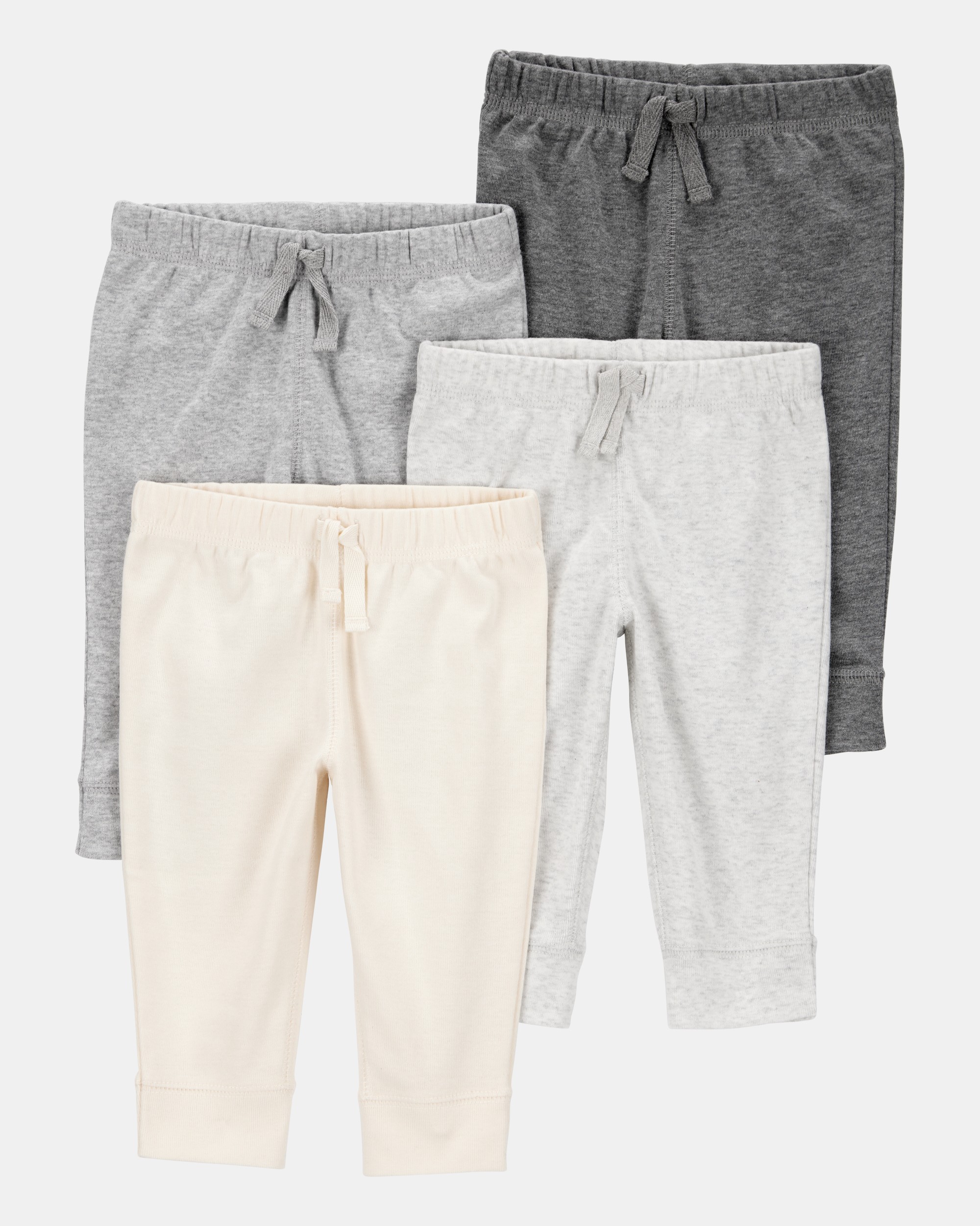 Baby 4-Pack Pull-On Pants - Grey/Cream