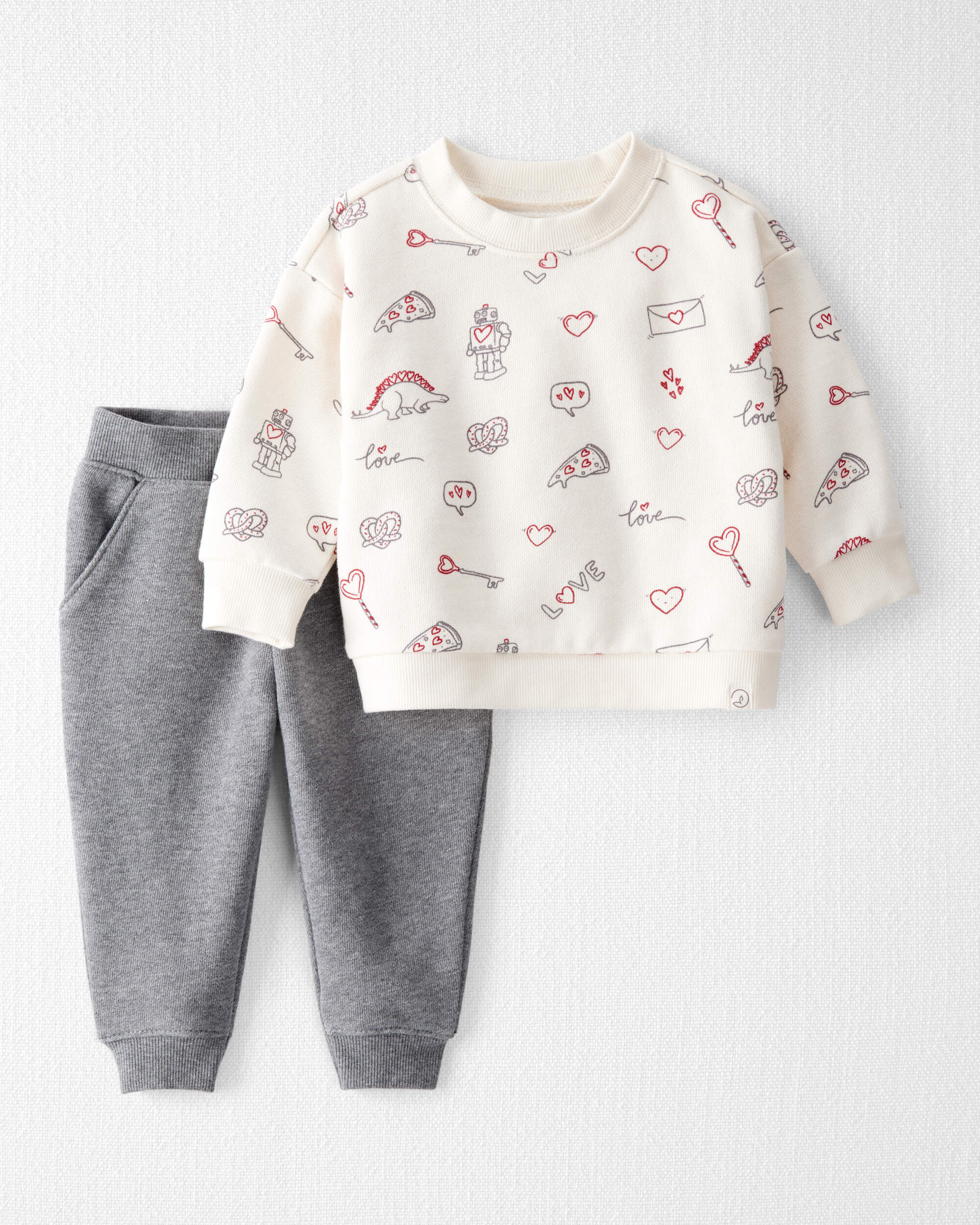 Baby 2-Piece Organic Cotton Set Little Loves Print