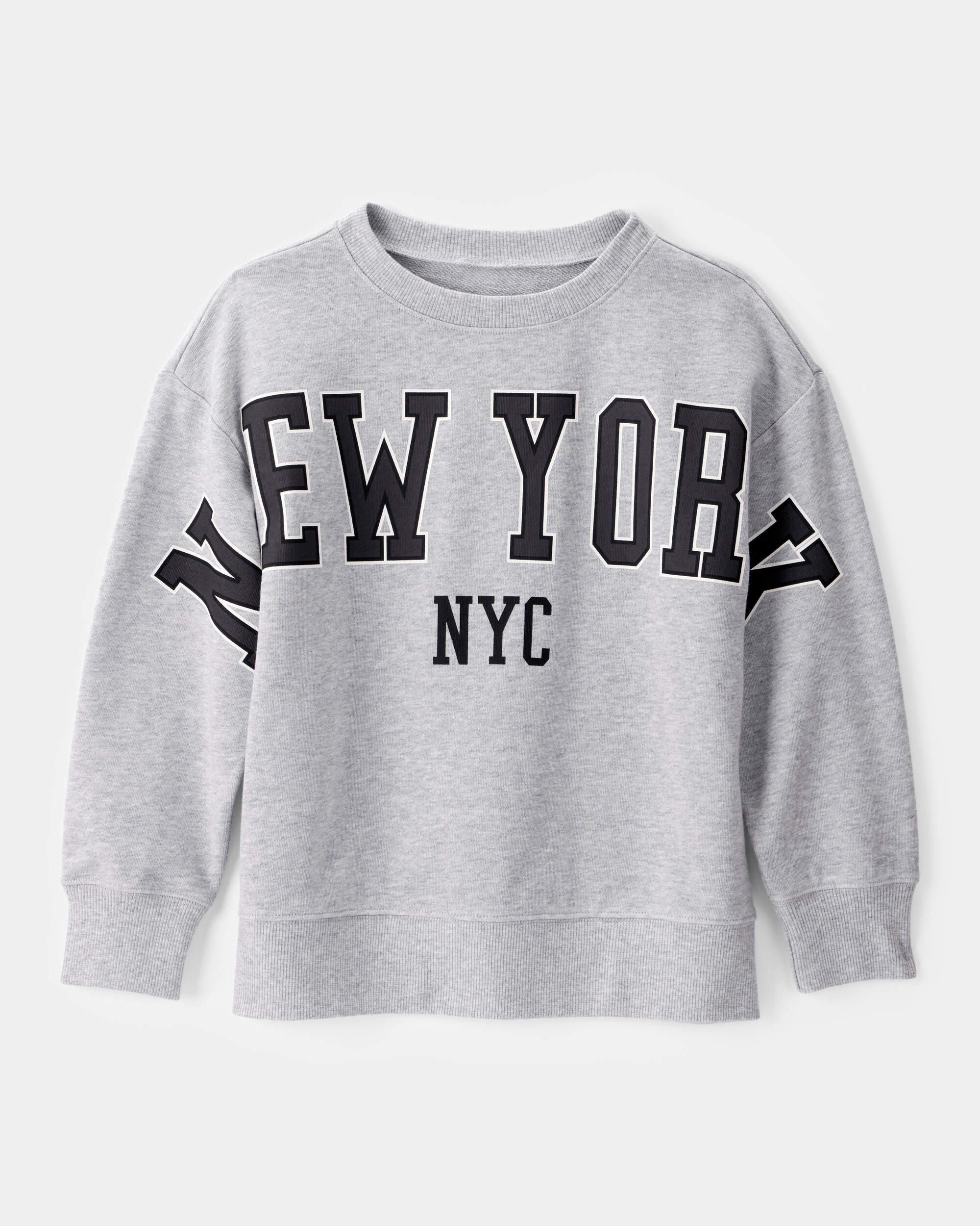 Boys NYC French Terry Pullover Sweatshirt - Grey