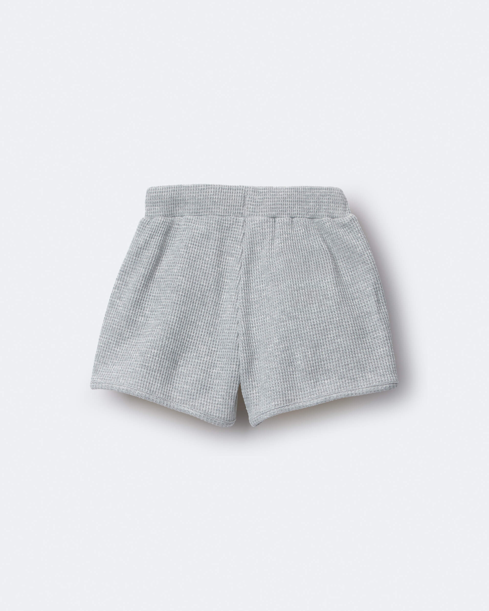 Toddler Waffle Knit Dolphin-Hem Short - Heather Grey