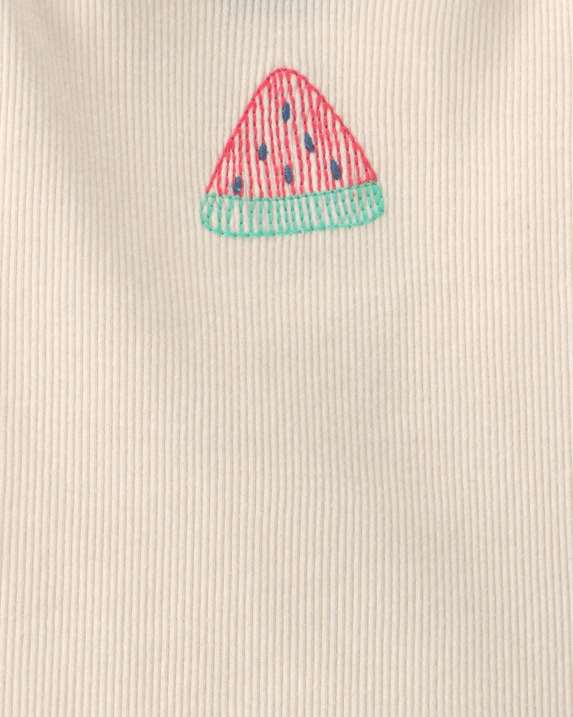 Baby Girl Watermelon Ribbed Tank Top - Cream