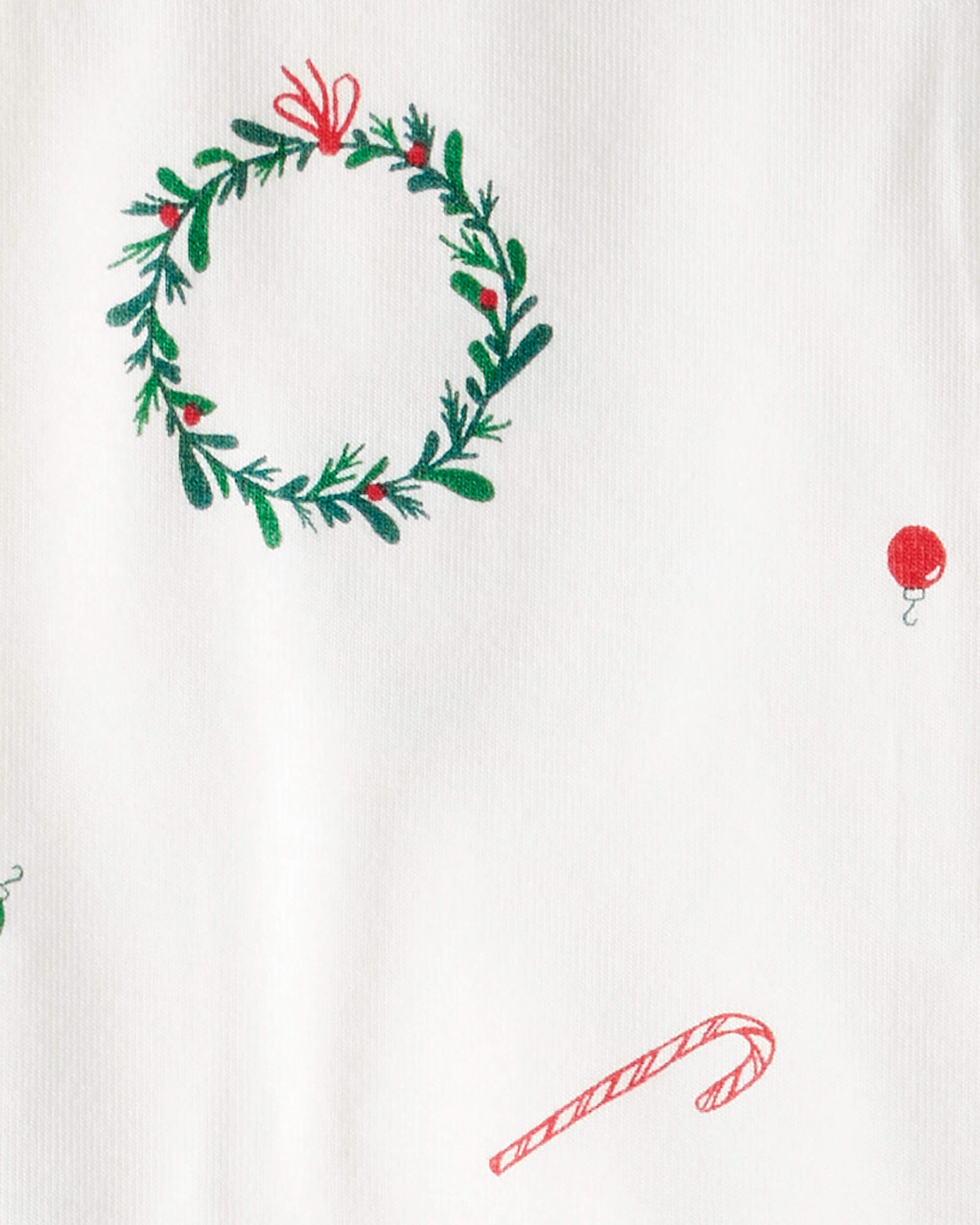 Baby Christmas Wreath Print PurelySoft Snug Fit 1-Piece pyjamas - White