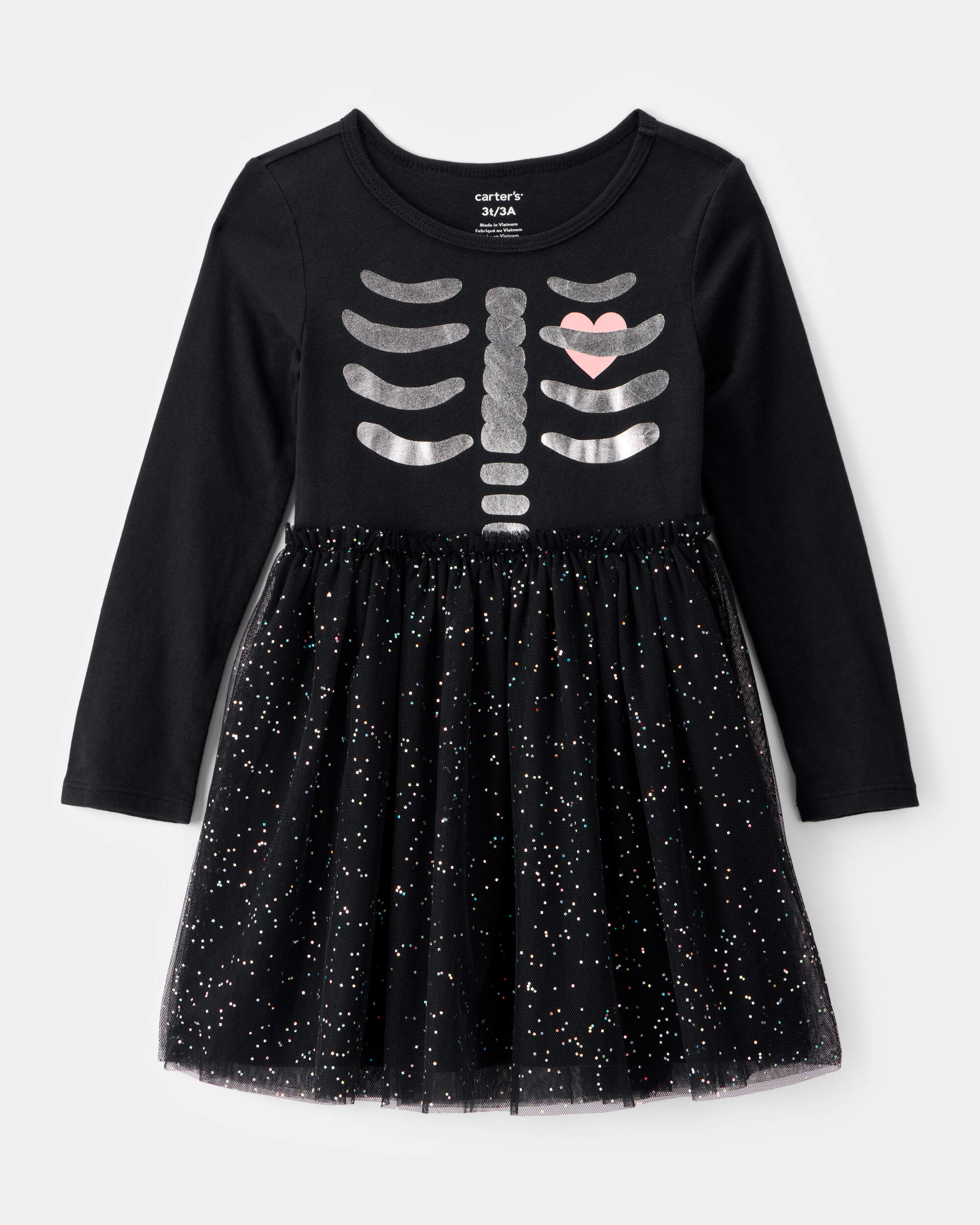 Toddler Halloween Skeleton Tulle Dress