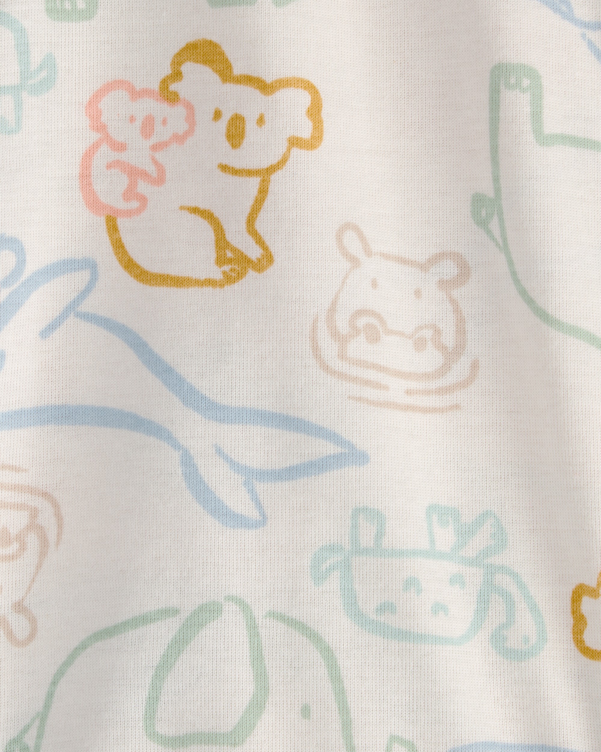 Baby 5-Pack Animals Sleeveless Multipack Bodysuits - Cream