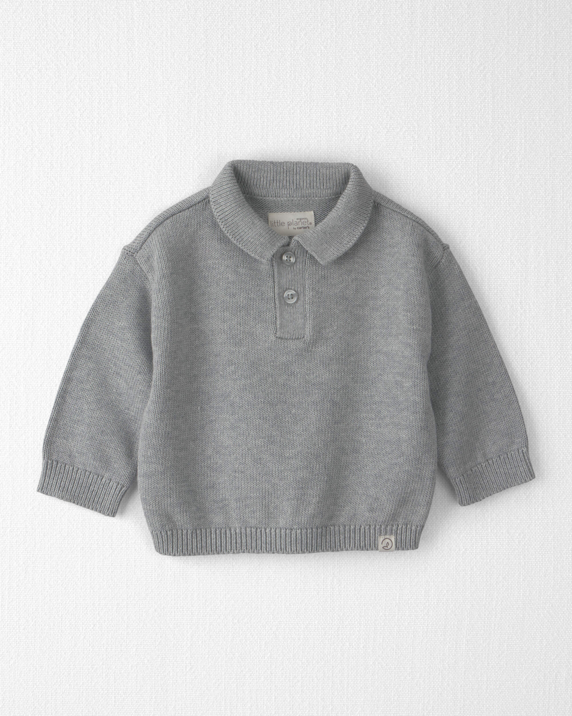 Baby Boy Organic Cotton Sweater Knit Polo