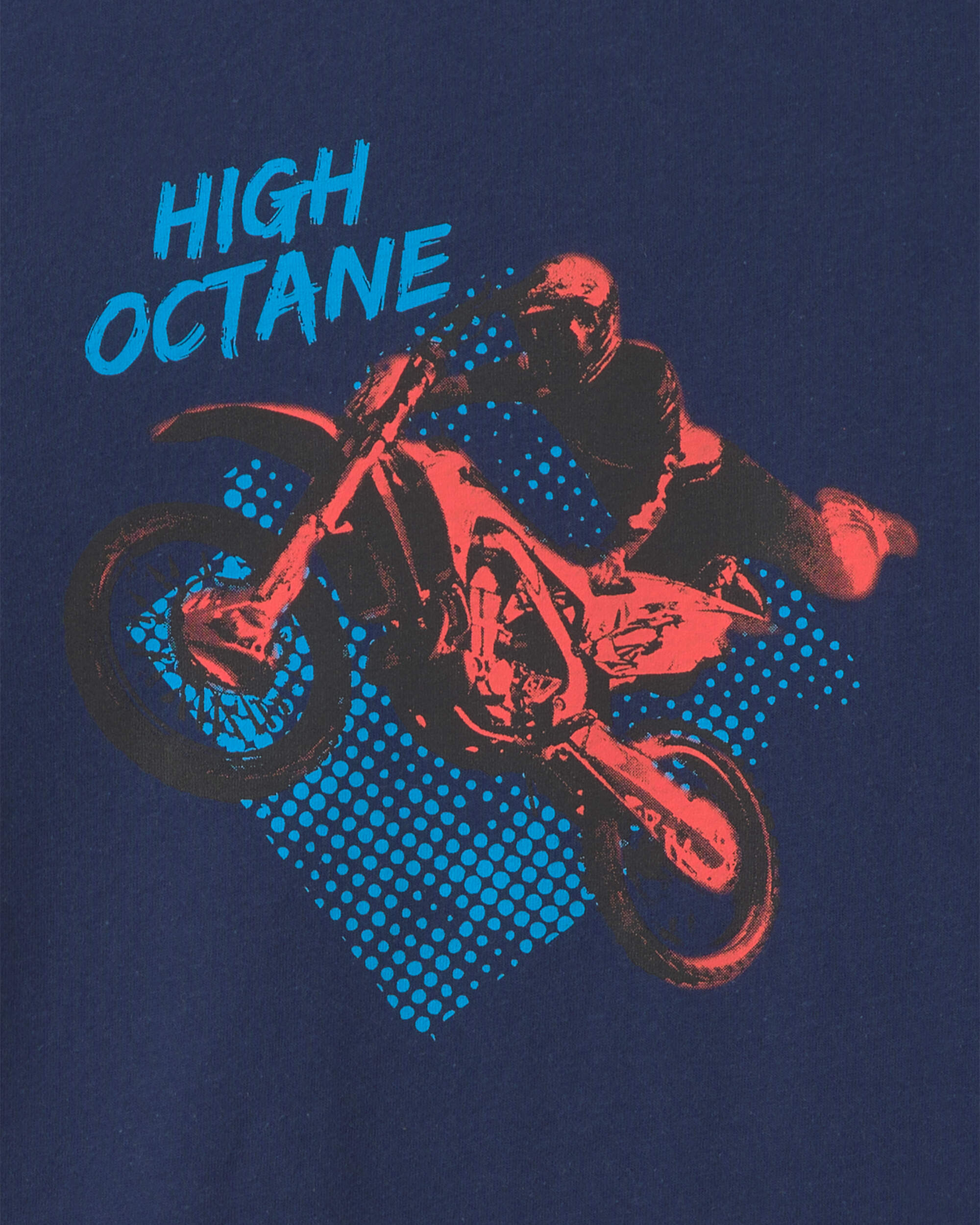 Boys 'High Octane' Motorcycle Long-Sleeve Graphic Tee - Navy Blue