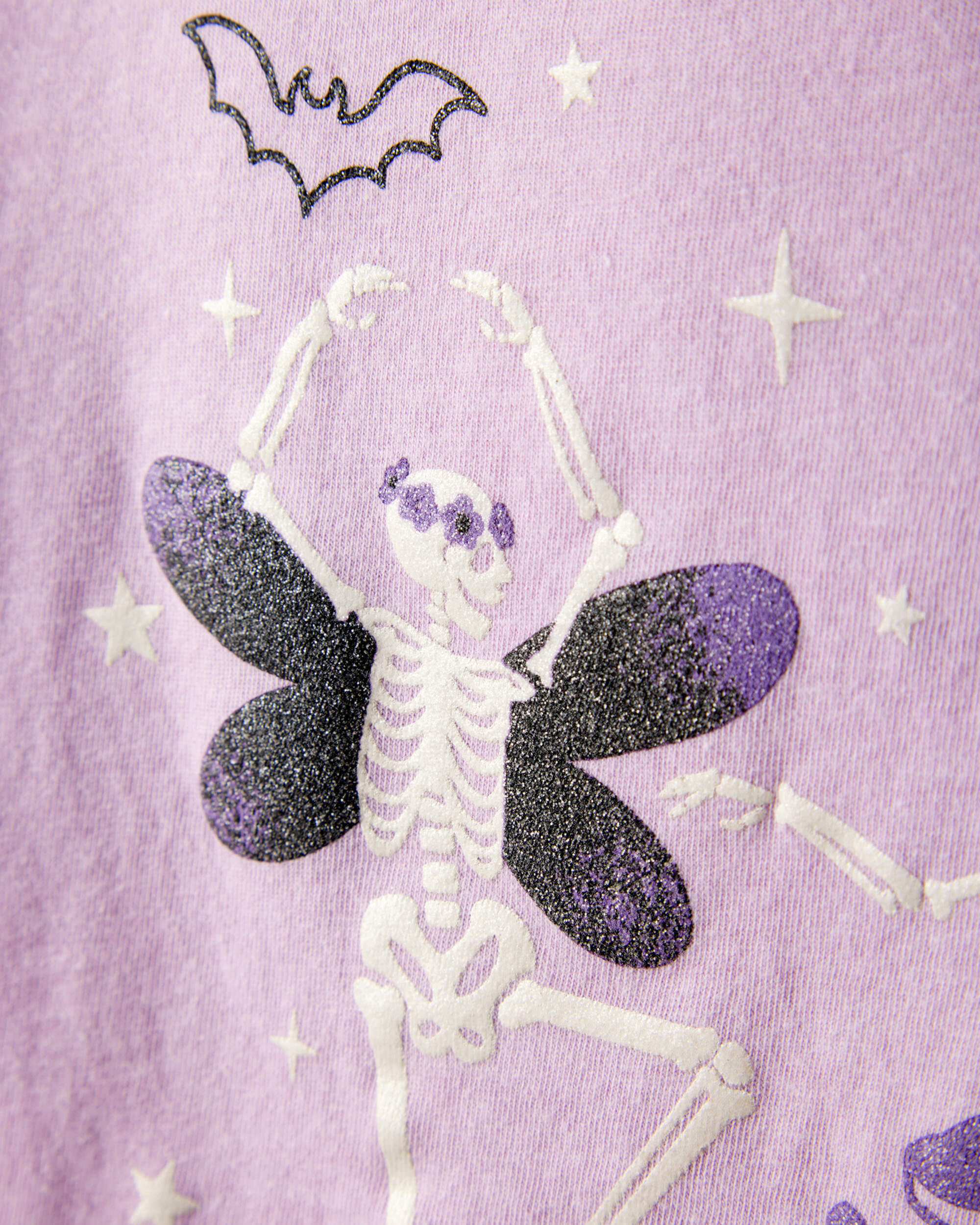 Girls Skeleton Long-Sleeve Graphic Tee - Purple