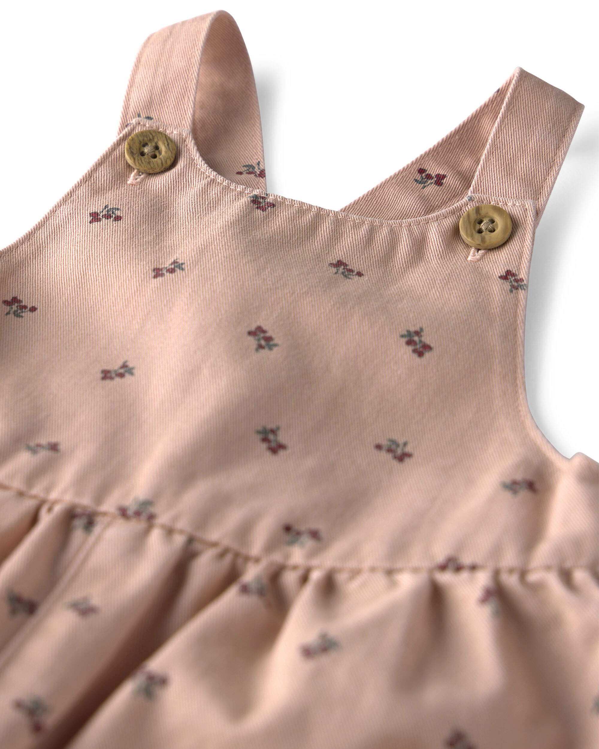Baby Girl Organic Cotton Twill Wide-Leg Overalls
