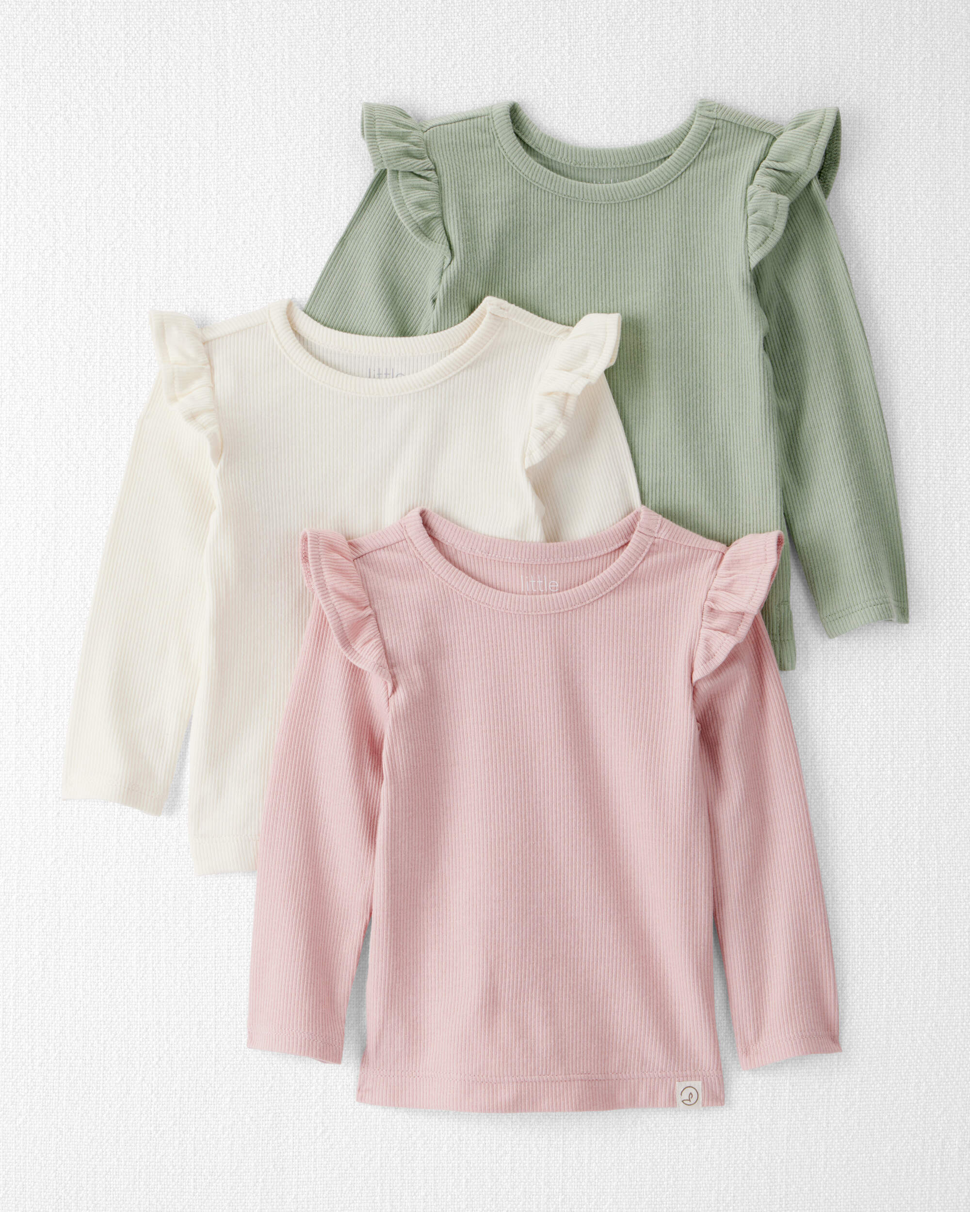 Baby Girl 3-Pack Organic Cotton Ribbed Tees